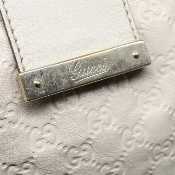 GUCCI GG Canvas Guccissima Hand Bag White Gold - Picture 8 of 16